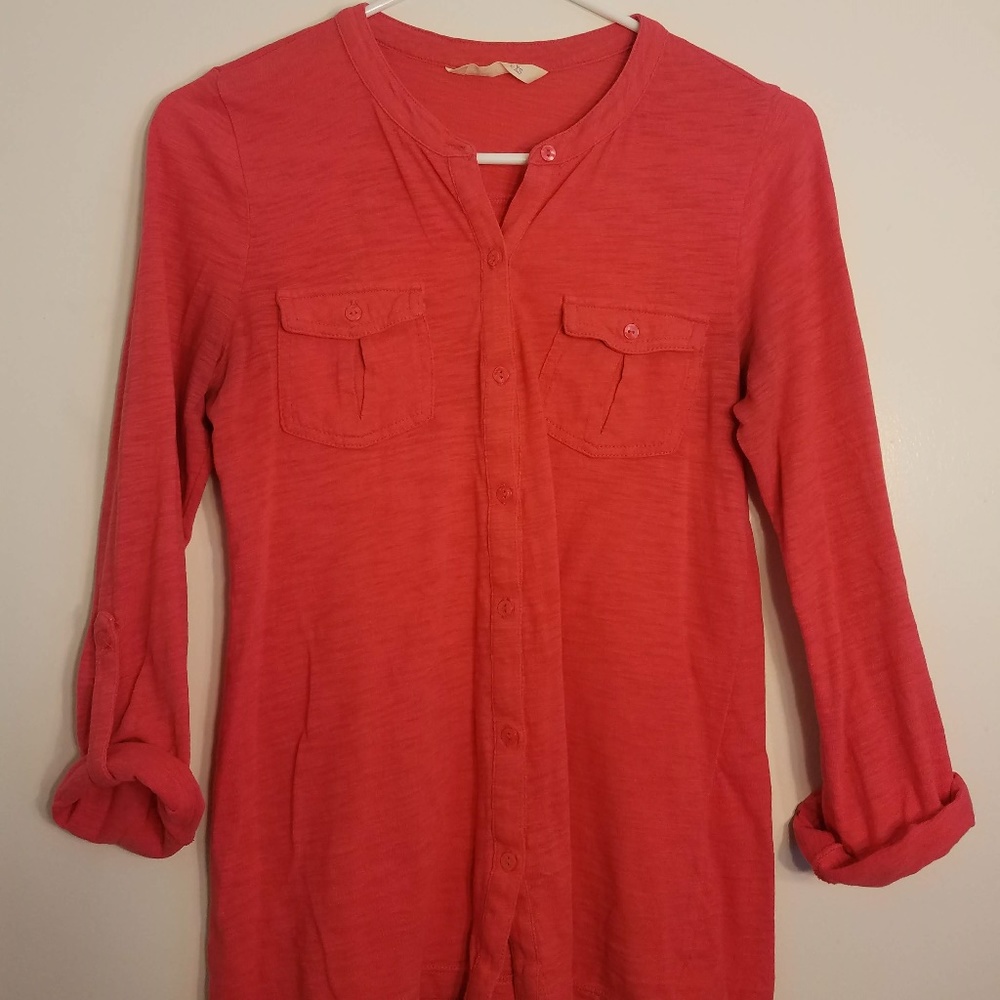 Coral button down